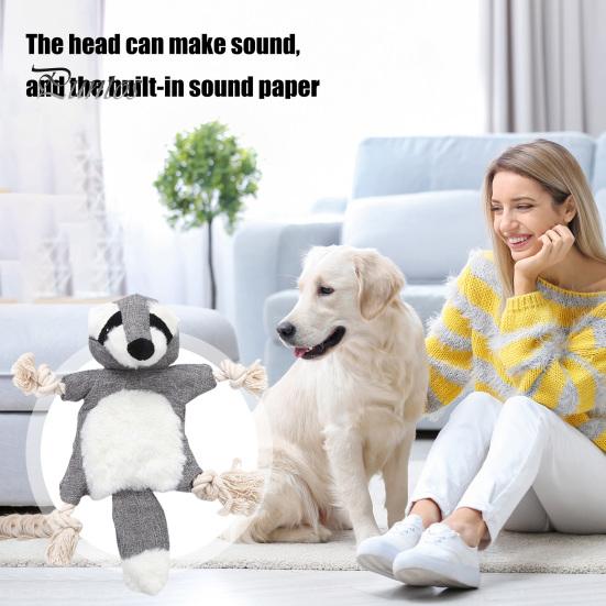 Игрушка для домашних животных, плюшевая лиса, енот, белка, игрушка для жевания, интерактивная игрушка для домашних животных, устойчивая к укусам, чистка зубов, игровая игрушка для кошек, собак