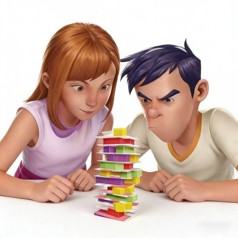 Игра «Безумная Башня» на выкладывание карт для семейного развлечения и развития мозга