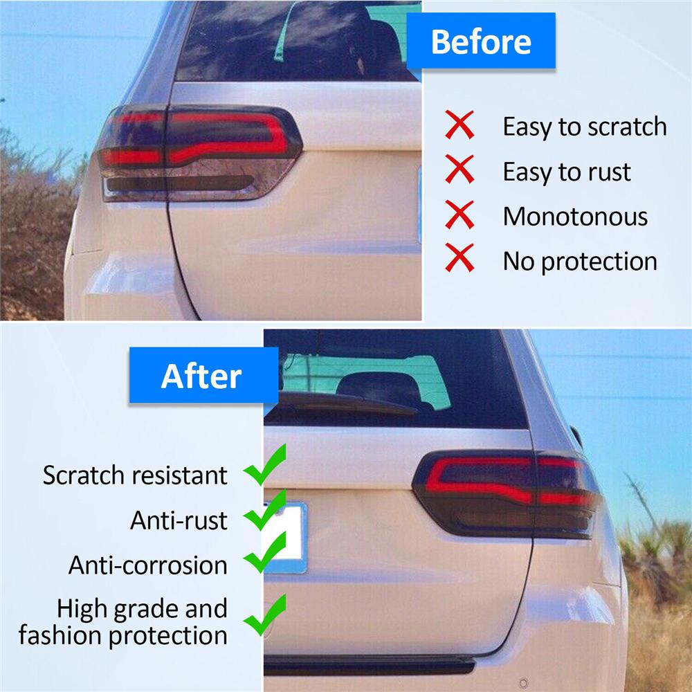 Gloss Black Tail Light Lamp Cover Trim Bezels For Jeep Grand Cherokee 2014-2021