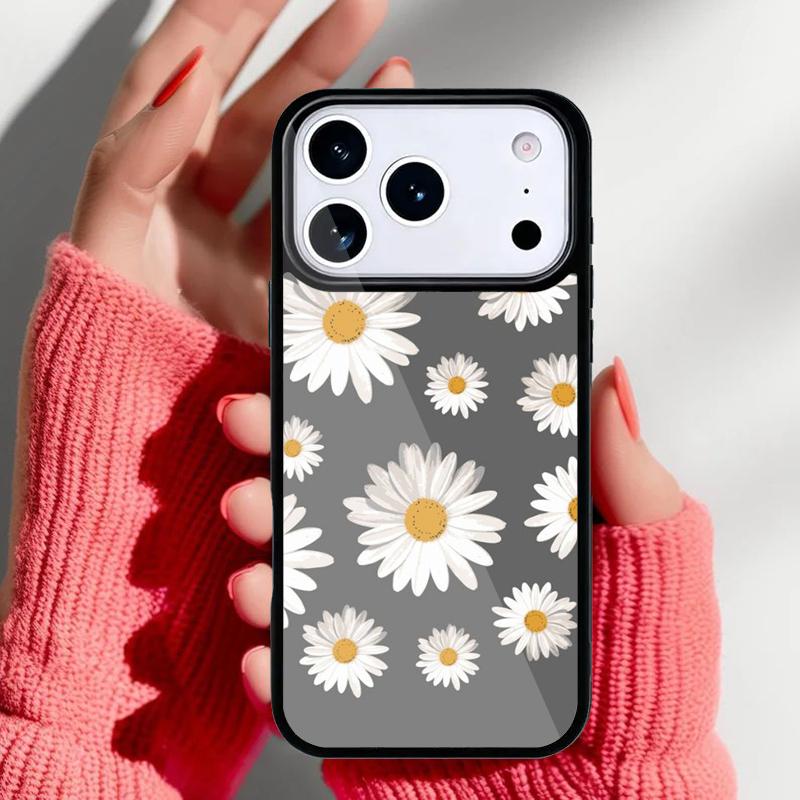 Чехол для телефона с цветком ромашки для iPhone 17 16 15 14 13 Pro Max Задняя крышка для 12 11 Pro Coque