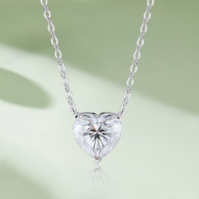 D Color 10x10mm 4CT Heart-shaped Moissanite Necklace Pendant For Women GRA Certified S925 Silver D VVS1 Diamond Neck Chain Jewelry