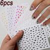 6pcs/set Shiny Black/Silver/Gold Star Nail Sticker Y2K 3D Metal Starlight Nail Decal 8*10cm Self-Adhesive Star Nail Supplies 8$t
