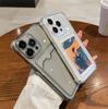 Transparent Card Bag Holder Phone Case For For Iphone 11 12 13 14 15 16 17 Pro Max Plus AIr Wallet Shockproof Cover