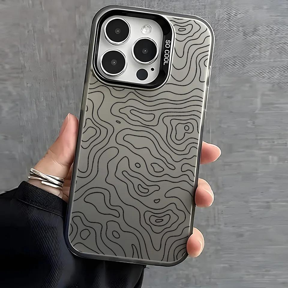 Terrain pattern phone case suitable for iPhone 17 Air 16 Pro Max 15 14 13 12 11 ProMaxPlus 8 anti drop and shockproof back cover