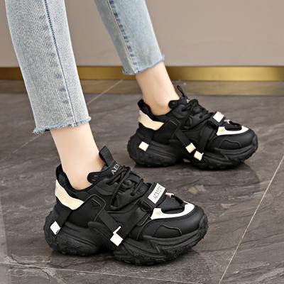 Женская спортивная обувь на толстой подошве 2025 лето новая массивная обувь повседневные сетчатые дышащие кроссовки спортивная беговая повседневная обувь