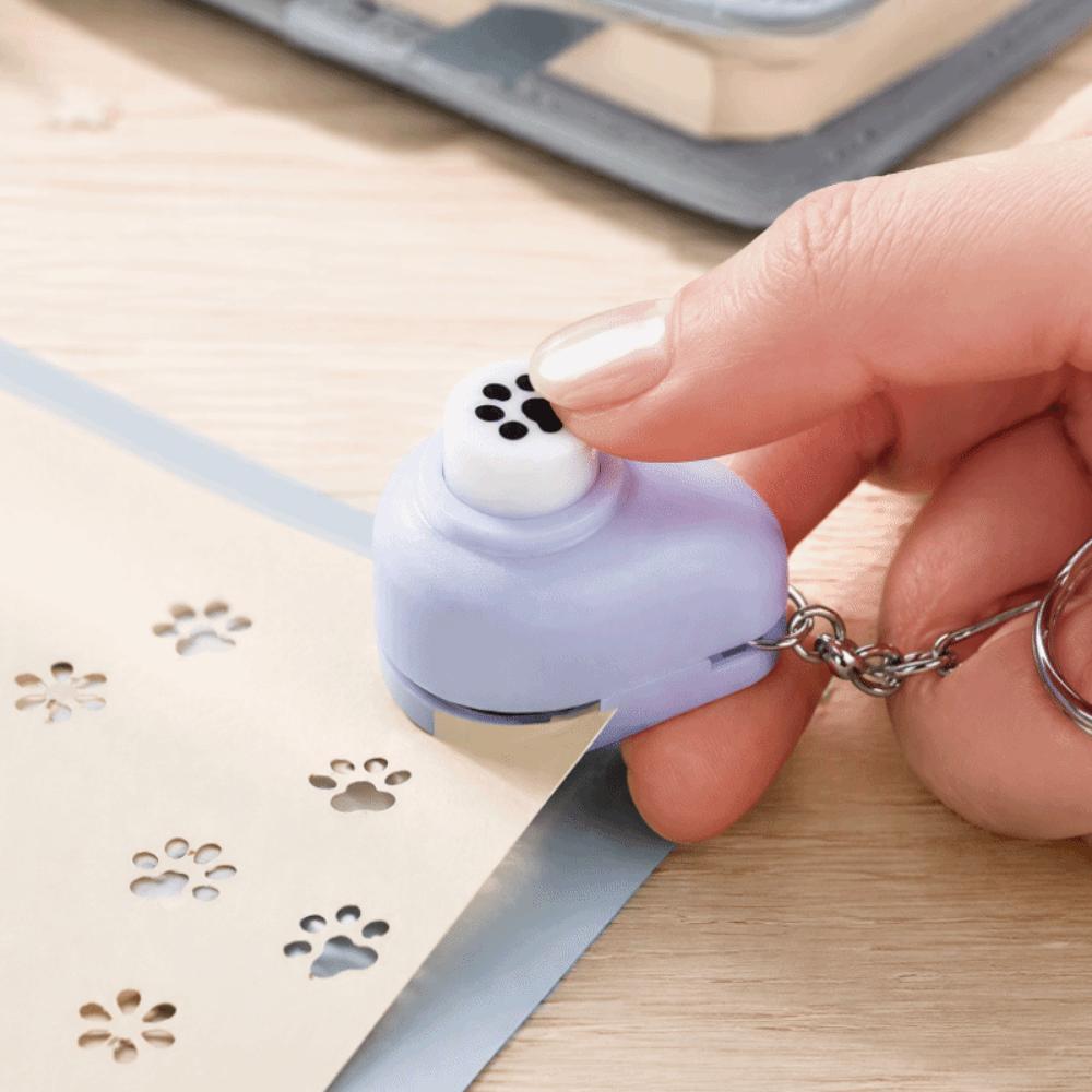 with Keychain Mini Stamp Punch Mini Paper Crafting Tool Stationery Stamp Hole Puncher Scrapbooking