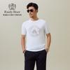 Knitted elastic 2026 summer men's clothing heavy industry hot stamping short sleeved T-shirt