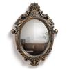 Wall Mirror Ornate Elliptical Design with Compressed Wall Mount Mirror Makeup Elegant Hanging Glass Living Room Bedroom Bathroom Basin Home Decor