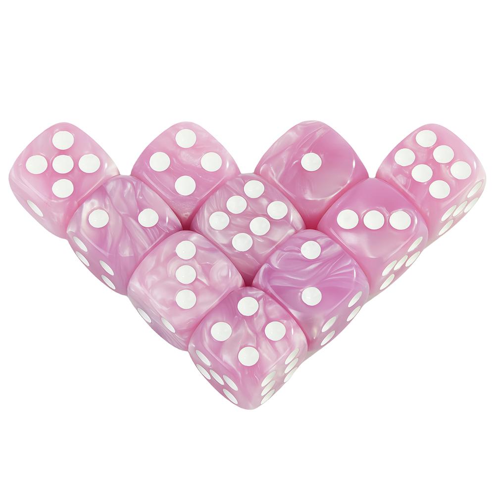 16MM Round Corner Game Dice Set 6-Sided Marble Acrylic Dices for Tabletop Game Gambling Entertainment Party