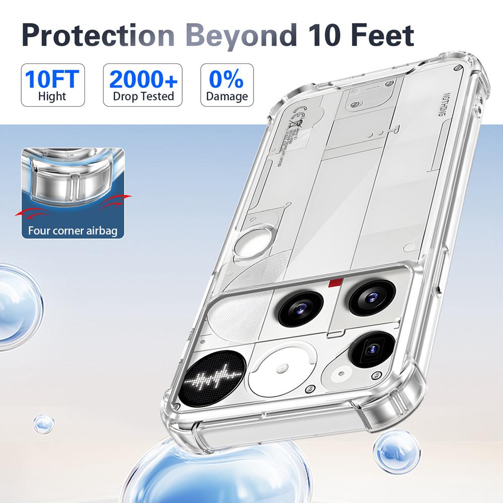 KEYSION Four-Corners Shockproof Transparent Case for Nothing Phone 3 Soft TPU+PC Clear Phone Back Cover for Nothing Phone 3