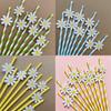 Daisy Small Flower Sunflower Paper Drinking Straws For Party Decorations And Cocktails