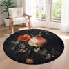 Flower Round Carpet Suitable for Study room Bedrooms Foyer Balcony Anti-slip Round Rug Office home decor Perfect Gift for Valentine’s Wedding Birthday