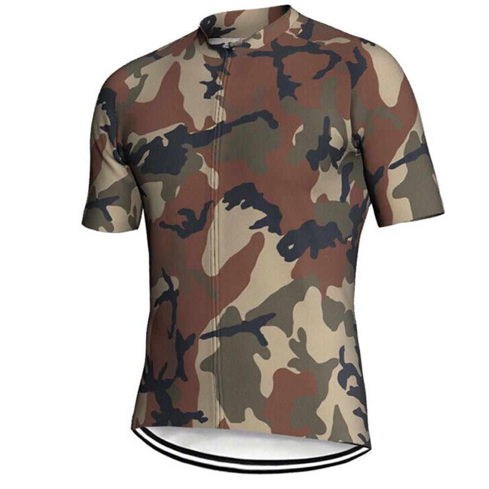 Camo Military Summer Breathable Cycling Suit Set Team Short Sleeve Camouflage Clothing Mens Italia Bike Shirts Suit Bicycle Bib Shorts MTB