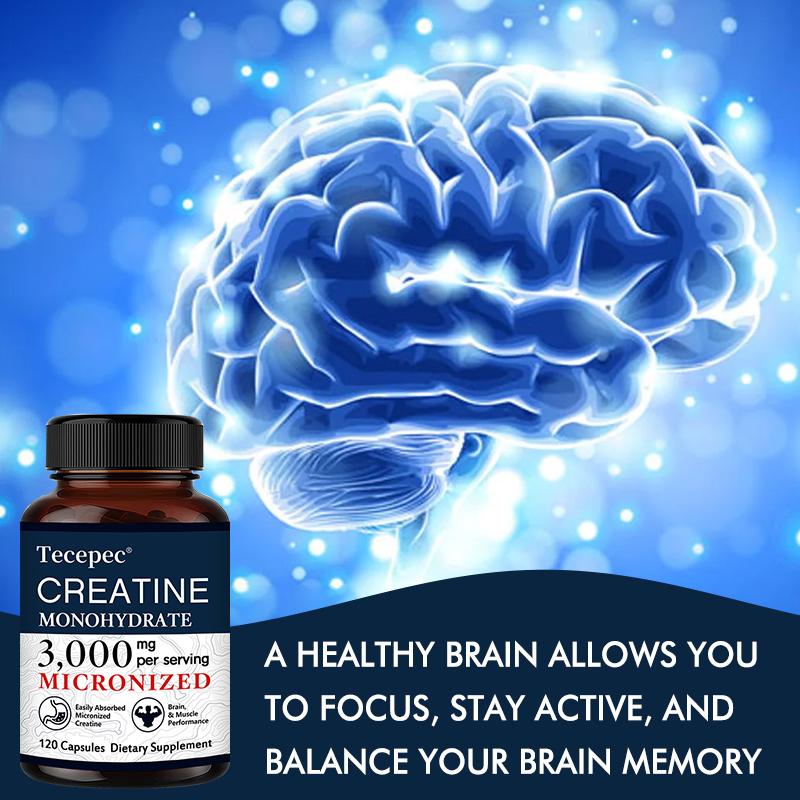 Micronized Creatine Monohydrate Capsules 3000mg Per Serving, 120 Capsules Dietary Supplement