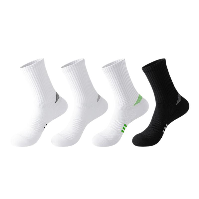 Autumn Midcalf Mens Cycling And Running Socks Mesh Thickened Towel Bottom Nonslip Long Socks