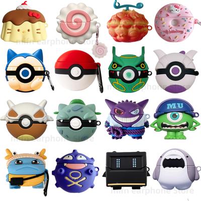 Чехол для Airpods 4 2024 Pokemon 3D Cartoon Силиконовый чехол Беспроводной Bluetooth-наушник Защитный чехол для Airpods 4-го поколения