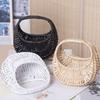 Gift With Handle Flower Basket Half Moon Willow Woven Rattan Basket Hand-held DIY Storage Basket Home Decoration