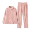 Pajamas Double-Sided Warm Plush 2025 Autumn Winter New Sports Style Long Sleeve Homewear Set