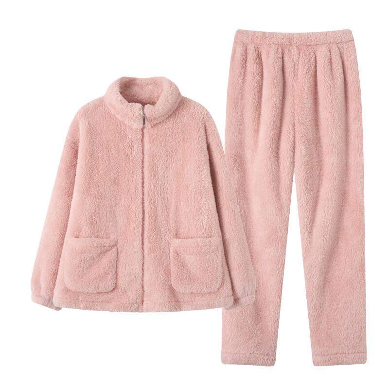 Pajamas Double-Sided Warm Plush 2025 Autumn Winter New Sports Style Long Sleeve Homewear Set