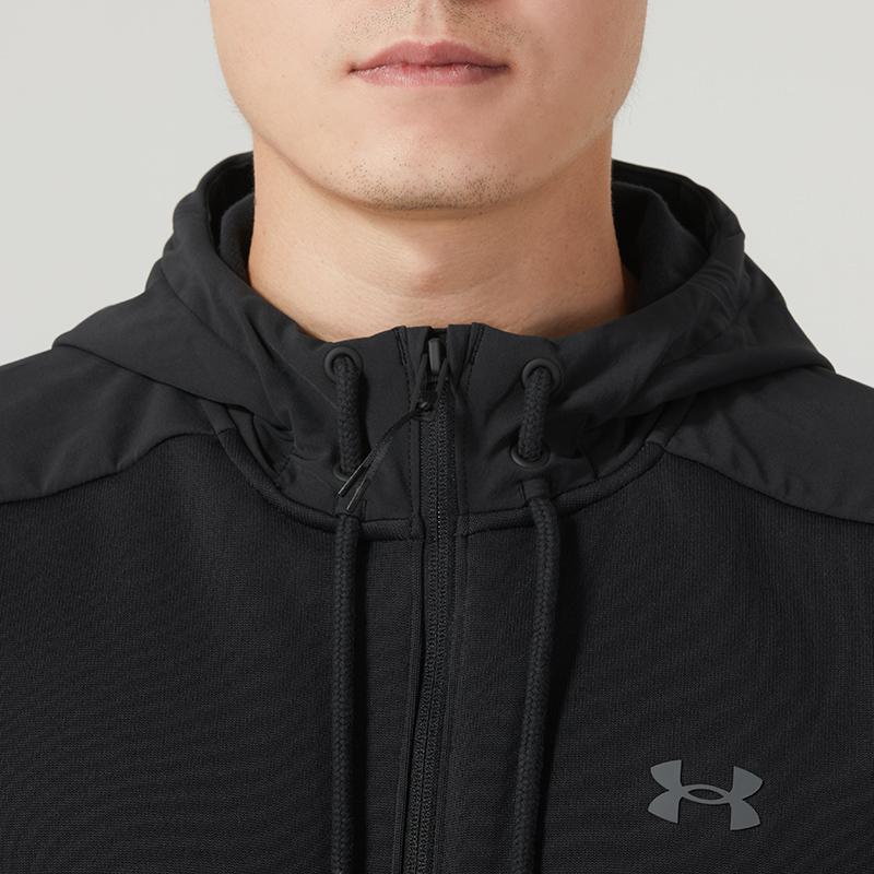 Under Armour Однотонная повседневная куртка с капюшоном на молнии, мужские куртки, черная 1378824-001