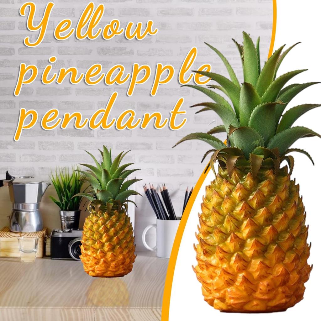 NOELAMOR Ананас Образец еды Модель Реалистичная модель еды Дисплей Выставочный реквизит Фигурка из сосны Высота 21 см