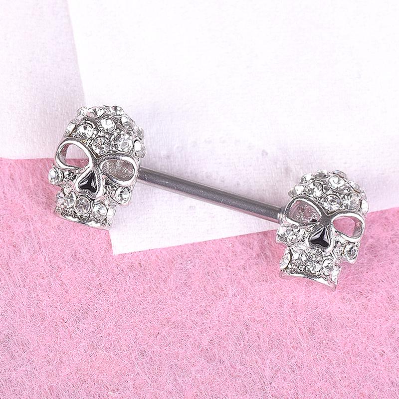 1 шт. сексуальные кольца для сосков в виде черепа, штанга, промышленный пирсинг хряща