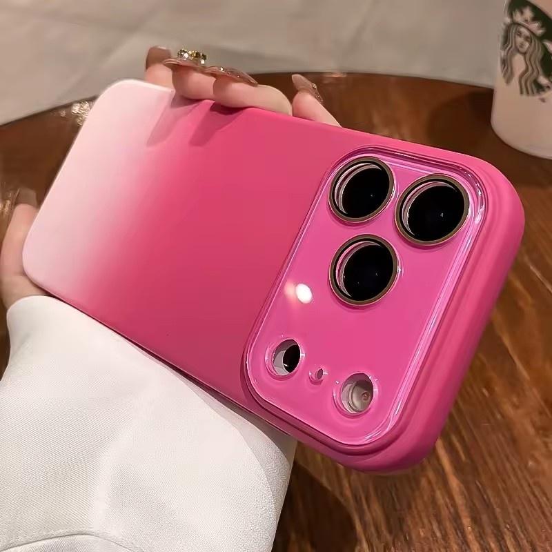 Большой чехол с градиентом конфетного цвета для iPhone 17 16 15 14 Pro Max 13 12 Air Plus Жидкий силикон Ударопрочная задняя крышка