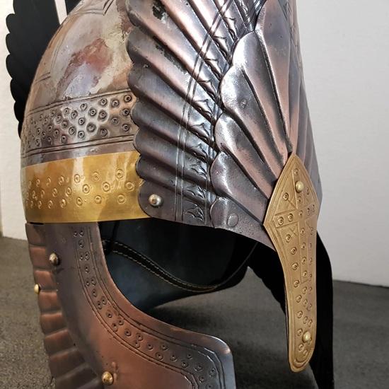 Medieval Wings Armor Helmet Metal Etching Brass Fitting Templar Viking Helmet Gift