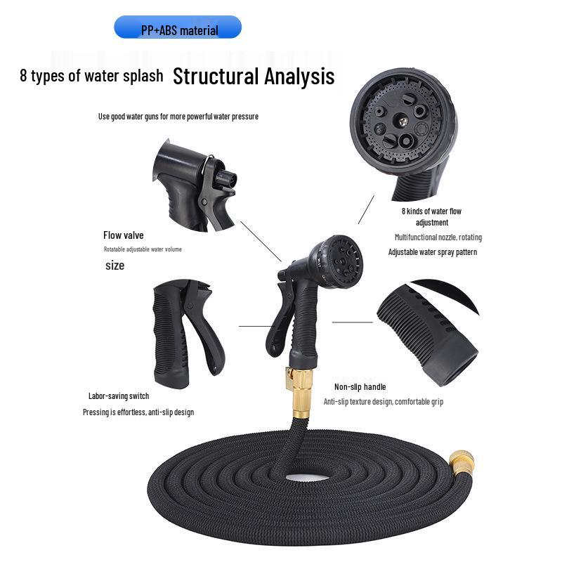 Magic Telescopic Garden Hose with High-Pressure Spray Gun for Watering and Car Washing