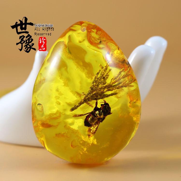 Янтарное ожерелье-бабочка с подвеской-скорпионом - Креативный шарм-капля, аксессуар-цепочка для свитера