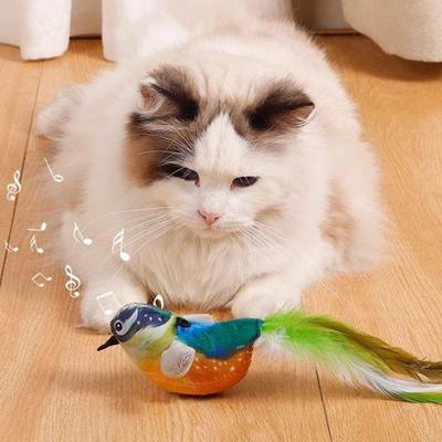 Игрушка для кошек Yousheng Chirping Bird, интерактивная симуляция, электрическая птица, активируемая прикосновением, плюшевая птица, дразнилка для кошек и собак в помещении