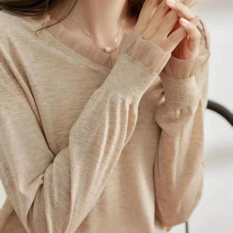 Свободный трикотажный свитер с V-образным вырезом, однотонный топ-пуловер с плетением на осень-зиму