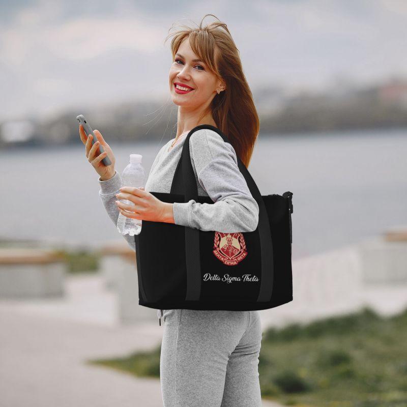 Custom Delta Sigma Theta Sorority Travel Duffel Bags Women Weekend Overnight Bag Lightweight Waterproof Sports Gym Yoga Bag