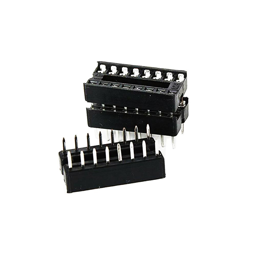 50PCS 16 Pin DIP IC Sockets Adaptor Solder Type 16PIN 16-Pins Socket Pitch Dual Wipe Contact