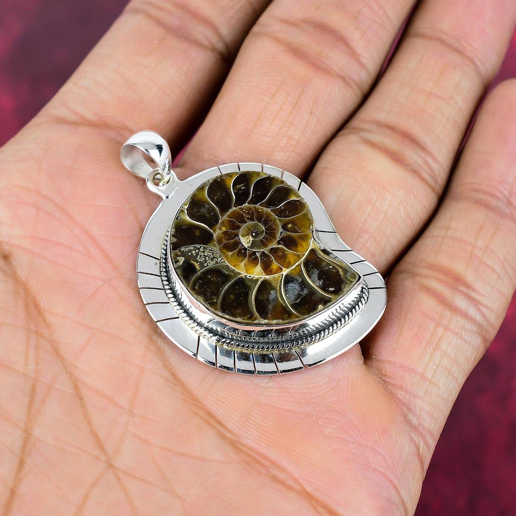 Ювелирные изделия из драгоценных камней аммонита, ювелирные изделия из цельного серебра 925 пробы, ручная работа, абсолютно новые ювелирные изделия в подарок жене