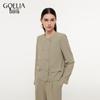 GOELIA Spring New Arrival Four-Way Stretch Round Neck Double-Breasted Jacket