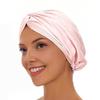 Шапочка для ухода за волосами Двухслойная из искусственного шелка Шапочка для сна Регулируемая сзади Пряжка Шапка-тюрбан Однотонный Домашний головной убор