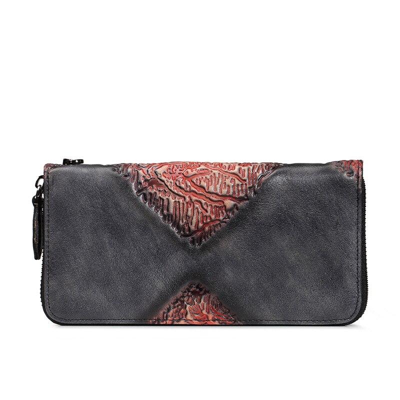 Johnature Ретро женский кошелек из воловьей кожи с держателем для карточек для отдыха ручной работы из натуральной кожи, длинные кошельки-клатчи, кошелек для телефона