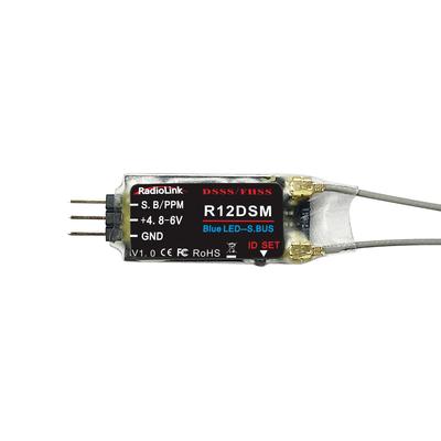 Приемник Radiolink R12DSM, 2,4 ГГц RC 12-канальный SBUSPPM приемник, дальность управления 4000 м, для мини FPV гоночных дронов/квадрокоптеров, совместим с