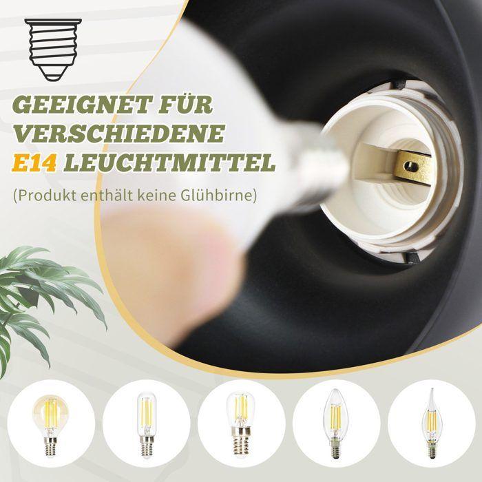 Plafonnier rétro NETTLIFE - 3 spots E14 orientables, design en bois et métal noir, idéal pour le salon, le couloir et la chambre