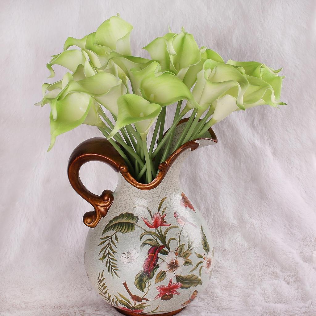 Пакет из 10 искусственных цветов, искусственные цветы, калла, лилия, свадебный букет, голова, латекс, настоящее прикосновение, цветочные букеты, декор для домашней вечеринки