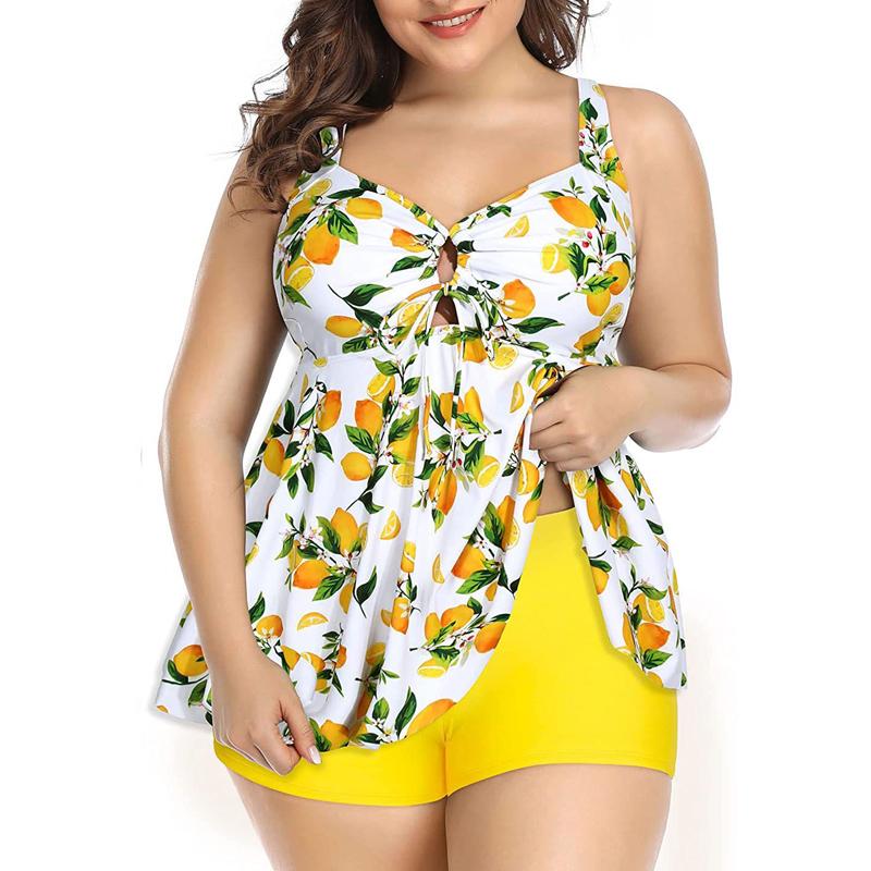 Summer Bikini Tankini Swimsuits Women One Piece Swimsuit Plus Size Sexy Halter Skirt Shorts Female Bathing Suit Beachwear