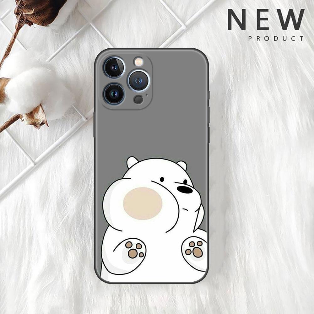Чехол Funda для Apple iPhone 14 11 13 7 12 Pro 7 XR XS Max 8 Plus 6 14Pro 13Mini черный мягкий чехол для телефона We Bare Bears Cartoon