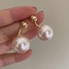 Silver Needle Pearl Earrings: Luxurious, Unique Back-Hanging Design for Women