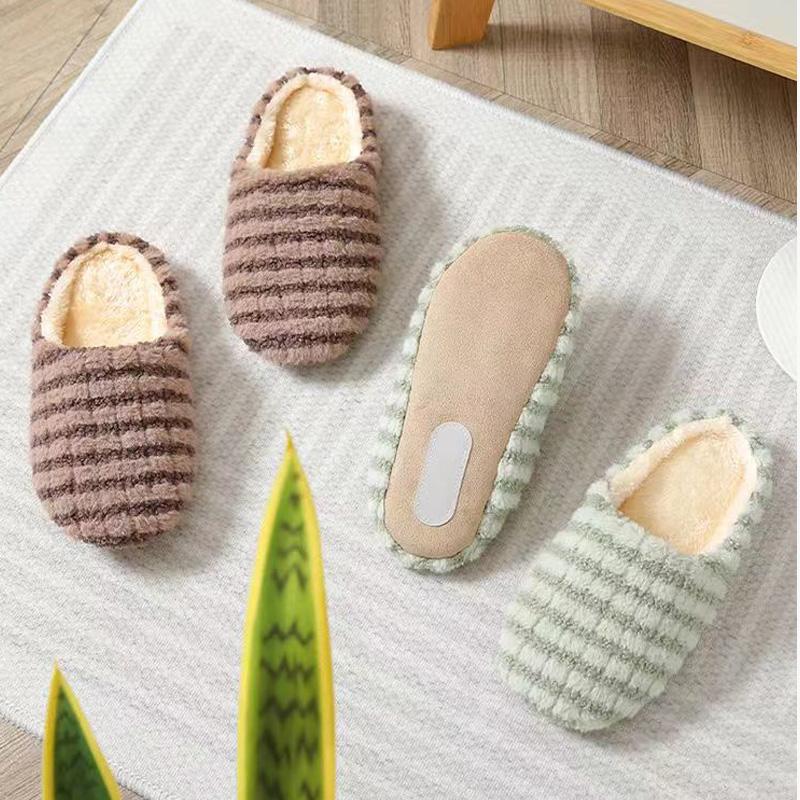 Women Indoor Slippers Warm Plush Home Slipper Autumn Winter Shoes Woman House Flat Floor Soft Slient Slides for Bedroom