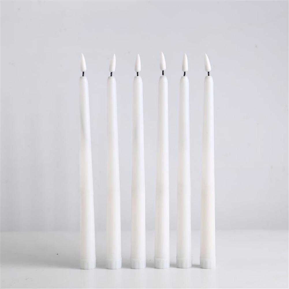 3/6/12 Pieces White Flameless Decorative Christmas Candles With Remote,Smokeless LED Taper Candles With Yellow/Warm White Light