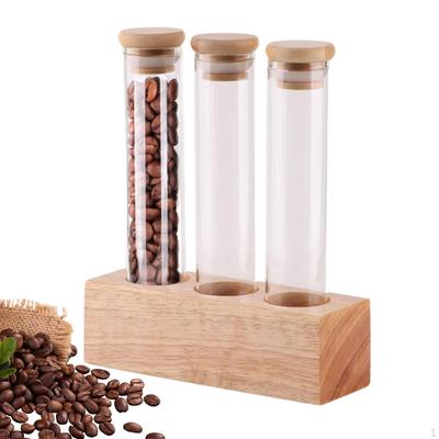 Кофе, дозатор зерен с деревянной подставкой, контейнер для хранения для кафе,