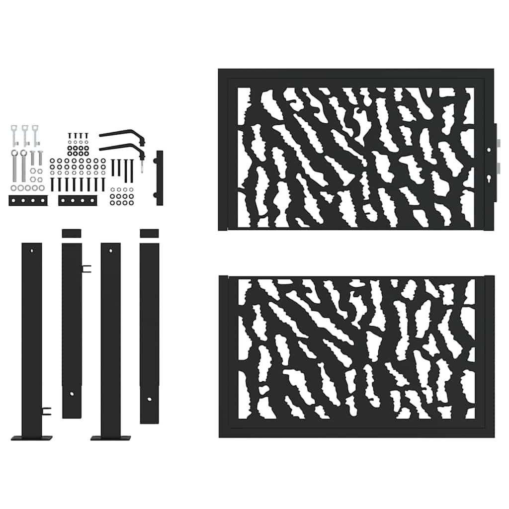 Garden Gate Black 100 x 100 cm Steel Trace Design