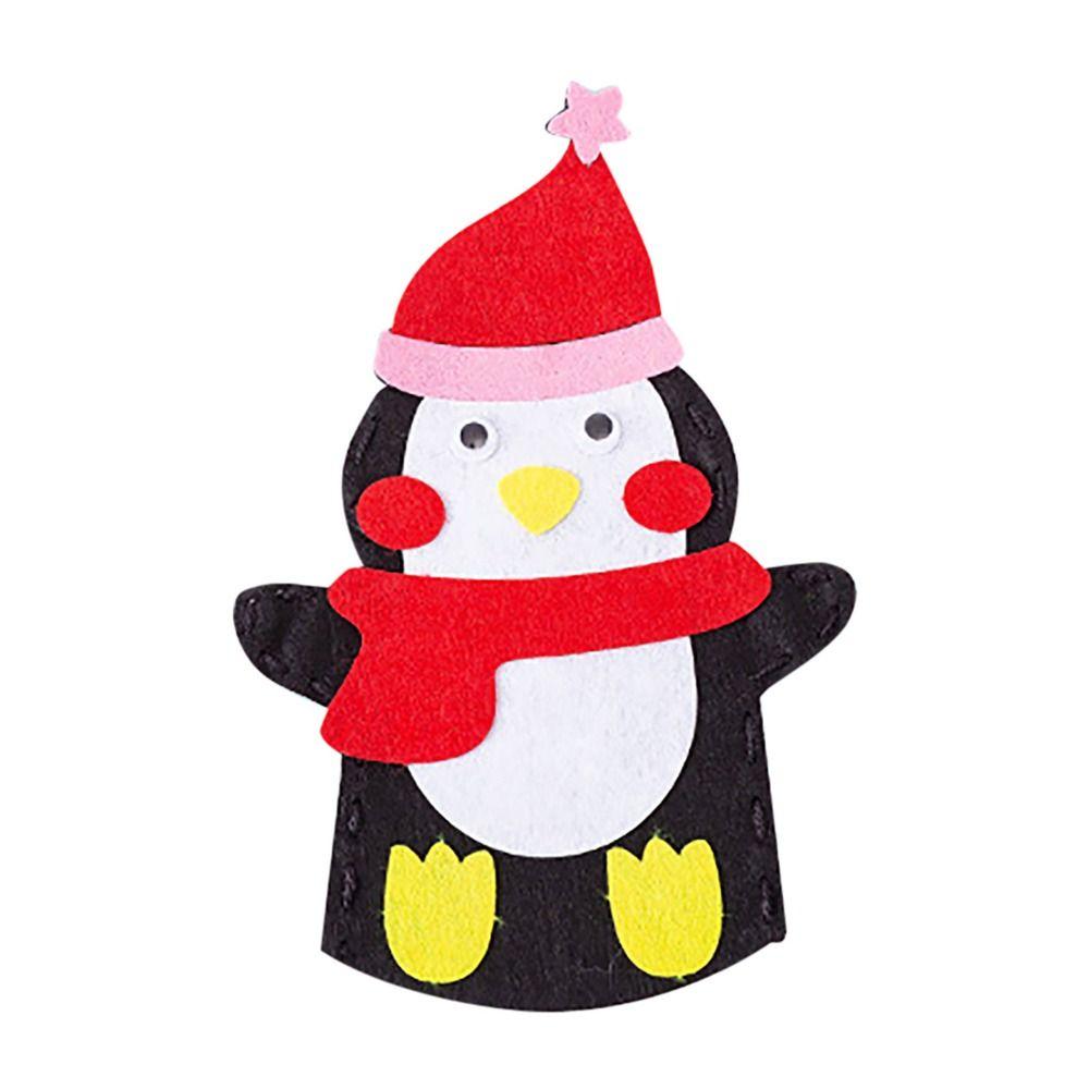 Cartoon Santa Christmas Hand Puppet Non-woven Felt Fabrics Sewing Kit DIY Craft Sewing Felts  Kids