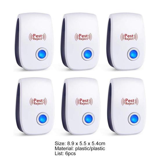 6шт стабильный ультразвуковой отпугиватель крыс надежный эффективный пластиковый отпугиватель комаров для дома